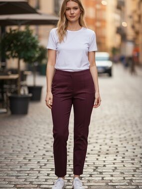 Ann Taylor Plum Ankle Crop Slim Pants